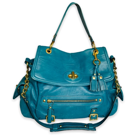 Coach Handbags - COACH✨RARE Limited Edition Sydney Teal Convertible Turnlock Satchel